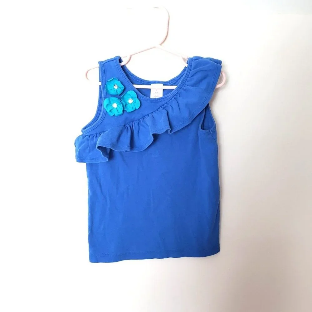 Gymboree Girls 6 Years Ruffle Tank Top‎ Bright Bloo